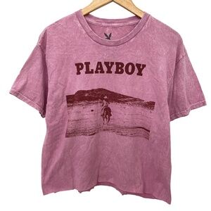 Playboy Cowgirl on Horseback Graphic T-Shirt Women’s Large